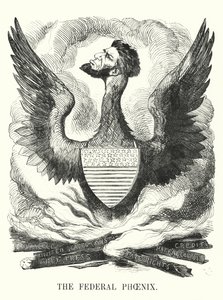 Punch-Karikatur: Der Bundes-Phönix - Abraham Lincolns Wiederwahl bei der US-Präsidentschaftswahl 1864 von English School