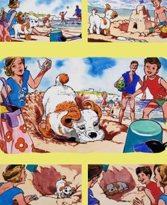 Welpe am Strand