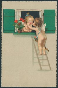 Putti küssen sich von English School