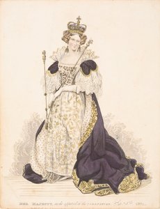 Königin Adelaide in ihren Krönungsroben von English School