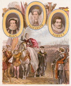 Königin Elizabeth I. Armada-Rede (farbige Gravur)