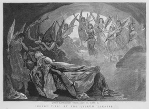 Vision der Königin Katherine, Szene aus einer Aufführung von Shakespeares Heinrich VIII im Lyceum Theatre, London von English School