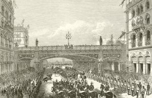 Königin Victoria eröffnet den Holborn Viadukt, 1869 von English School
