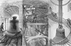 Das Heben der großen Glocke im Turm der St. Pauls Kathedrale