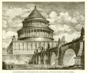 Rekonstruktion des Mausoleums von Hadrian, jetzt die Engelsburg von English School