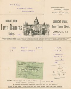 Quittung für Lever Brothers Limited