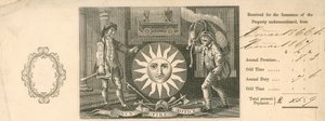 Quittung für die Zahlung der Versicherung vom Sun Fire Office, London