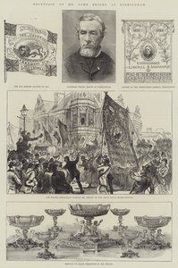Empfang von Mr. John Bright in Birmingham (Gravur)