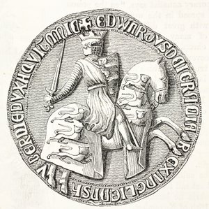 Rückseite des großen Siegels von Edward I von English School