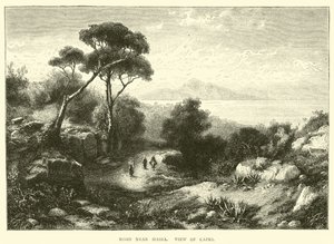 Straße bei Massa, Blick auf Capri von English School