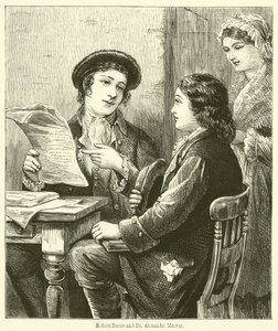 Robert Burns und Dr. Alexander Murray (Gravur) von English School