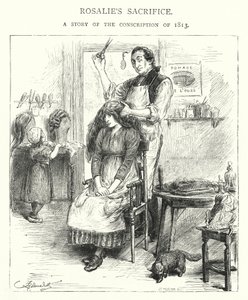 Rosalies Opfer, Eine Geschichte der Konskription von 1813 (Gravur) von English School