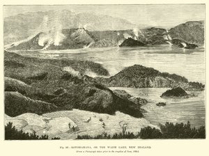 Rotomahana, oder der Warme See, Neuseeland von English School