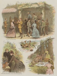 Rouge et Noir, oder Schwarz gewinnt, Auszüge aus Miss Pettifers Tagebuch (Chromolithografie) von English School