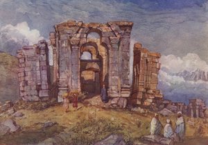 Ruinen des Martand-Sonnentempels, Kaschmir von English School