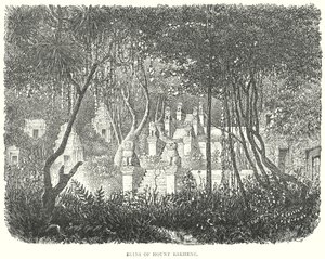 Ruinen des Berges Bakheng (Gravur)