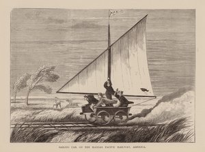 Segelwagen auf der Kansas Pacific Railway, Amerika