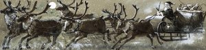 Weihnachtsmann in seinem Schlitten