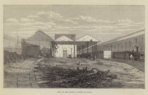 Szene des Eisenbahnunfalls in Wigan (Stich)