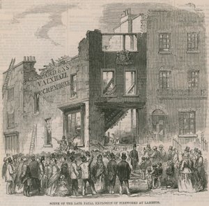 Szene der kürzlichen tödlichen Feuerwerksexplosion in Lambeth