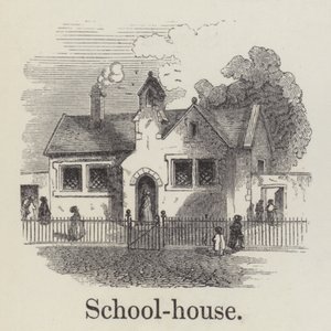 Schulhaus (Gravur) von English School