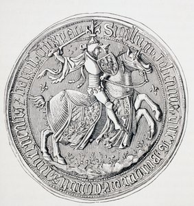 Siegel von Jean II, Herzog von Burgund, Graf von Nevers und Baron von Donzy, ca. 1880 von English School