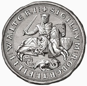 Siegel von Robert Fitzwalter, aus A Short History of the English People von J. R. Green, veröffentlicht 1893 von English School