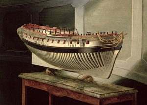 Schiffsporträt, einer 36- oder 38-Kanonen-Fregatte, ca. 1775 von English School