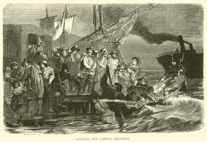Schiffe mit gefangenen Briganten von English School