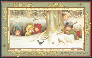 Schießspiel, Weihnachtskarte von English School