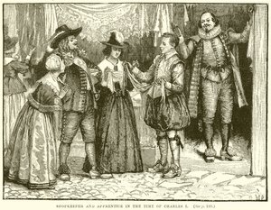 Ladenbesitzer und Lehrling zur Zeit von Charles I.