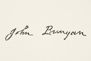 Unterschrift von John Bunyan, aus The National and Domestic History of England von William Hickman Smith Aubrey (1858-1916), veröffentlicht in London, ca. 1890 von English School
