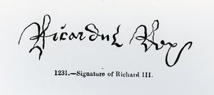 Unterschrift von Richard III (1452-85) von English School