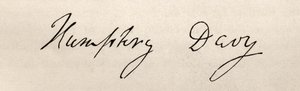 Unterschrift von Sir Humphry Davy (1778-1829) von English School