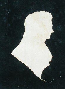 Silhouette von Michael Faraday (1800-79) aus seinem eigenen Sammelalbum von English School