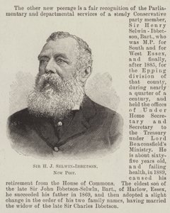 Sir H. J. Selwin-Ibbetson, neuer Peer (Stich)