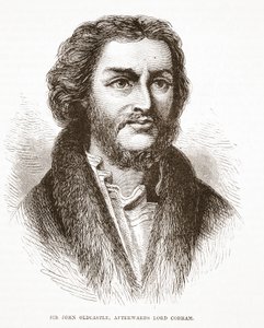 Sir John Oldcastle, später Lord Cobham, Illustration aus Die Geschichte des Protestantismus von James Aitken Wylie, veröffentlicht 1878 von English School