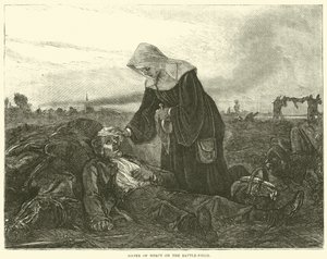 Barmherzige Schwester auf dem Schlachtfeld, September 1870