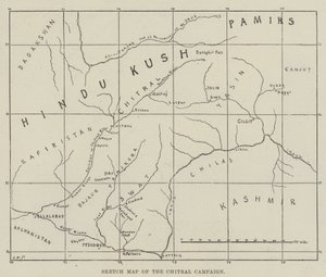 Skizzenkarte der Chitral-Kampagne (Gravur)
