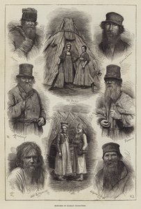 Skizzen russischer Charaktere (Stich) von English School