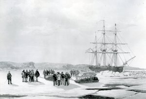 Schlittenparty verlässt HMS Investigator in Mercy Bay, unter dem Kommando von Leutnant Gurney Creswell
