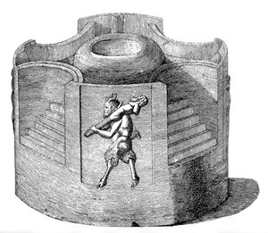 Kleiner tragbarer Tempel, der dem Priapus-Kult gewidmet ist