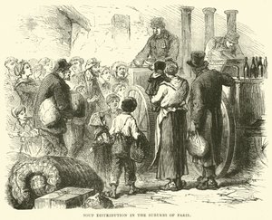 Suppenverteilung in den Vororten von Paris, Dezember 1870