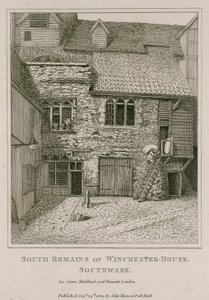 Südliche Überreste des Winchester House, Southwark von English School