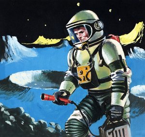 Astronaut testet die Atmosphäre