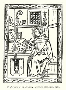 St. Augustinus oder St. Antonino, aus den Soliloquii von English School