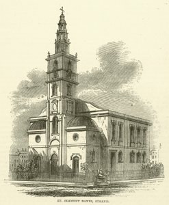 St. Clement Danes, Strand (Gravur) von English School