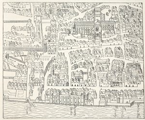 St. Pauls und Umgebung, aus Aggas Plan, 1563