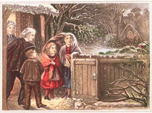 Es beginnt zu schneien, Weihnachtskarte von English School