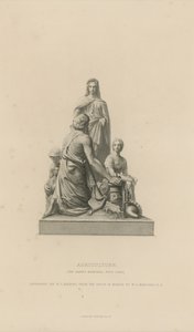 Statue, die Landwirtschaft darstellt, die das Albert Memorial schmückt von English School
